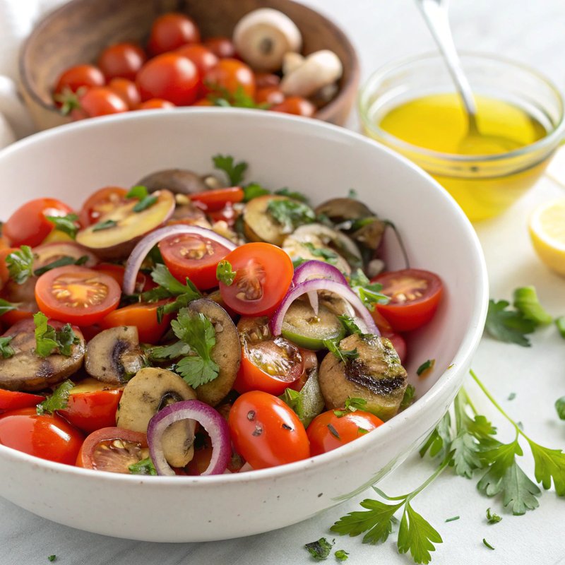 Mushroom and Tomato Salad with Lemon-Dijon Vinaigrette