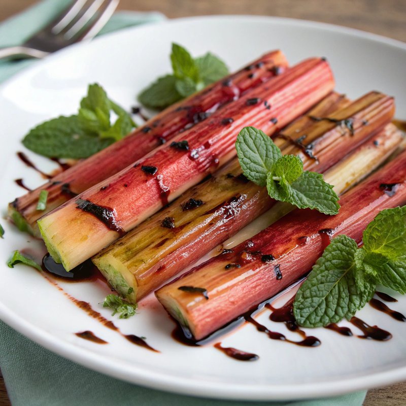 Grilled Rhubarb with Balsamic Glaze