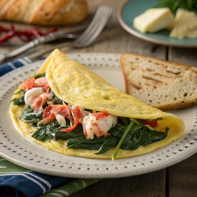 Crab and Spinach Omelette