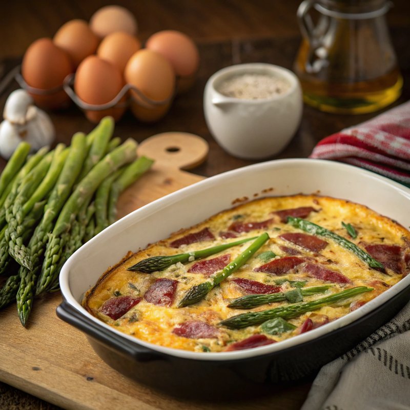 Savory Pastrami and Asparagus Frittata
