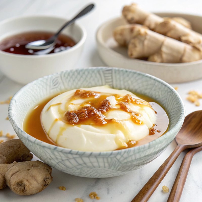 Silken Tofu Pudding with Ginger Infused Syrup