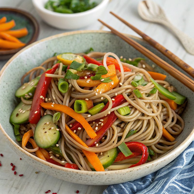 Vibrant Asian Soba Noodle Salad