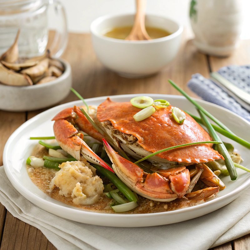Steamed Crab with Ginger and Scallions