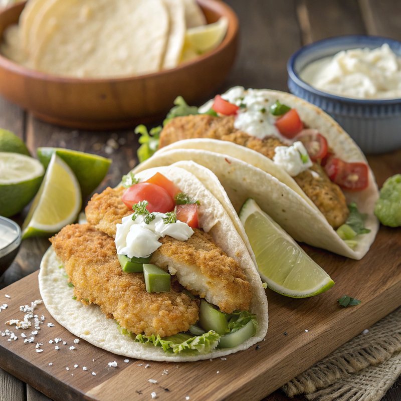 Crispy Parmesan Crusted Cod Tacos