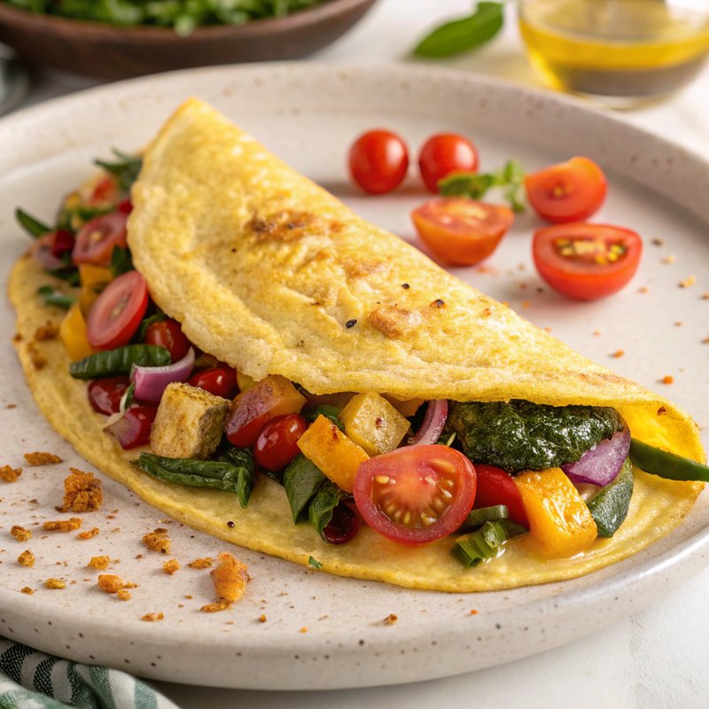 Tofu and Vegetable Omelette