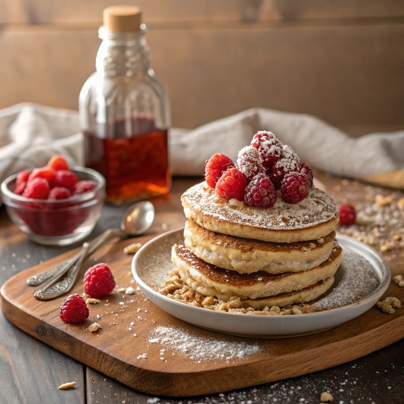 Raspberry Oatmeal Pancakes