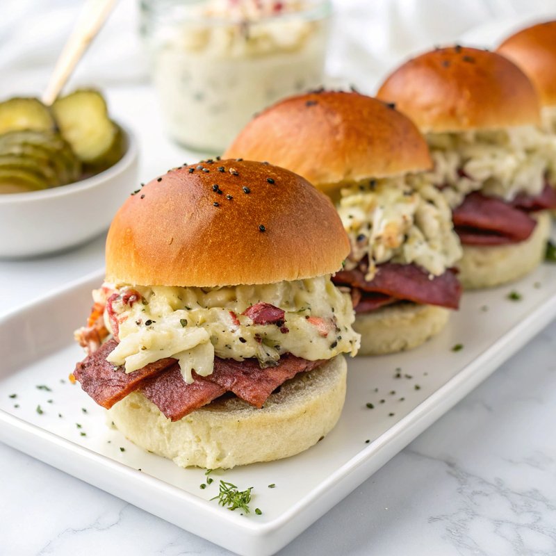 Gourmet Pastrami and Coleslaw Sliders