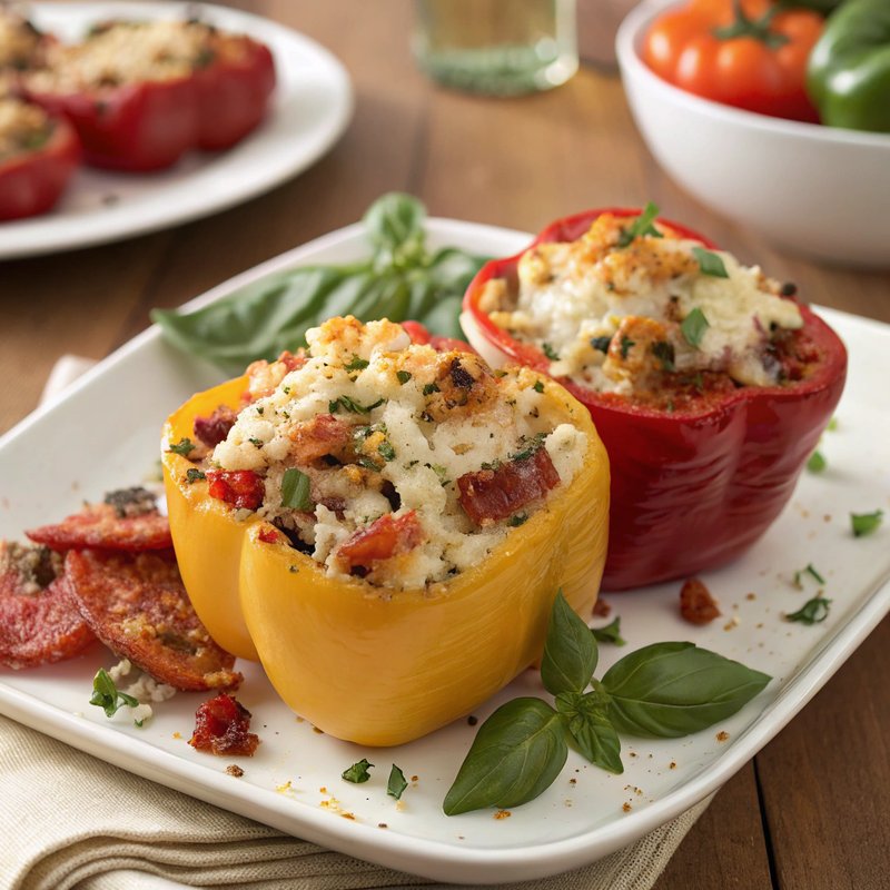 Salami and Ricotta Stuffed Bell Peppers