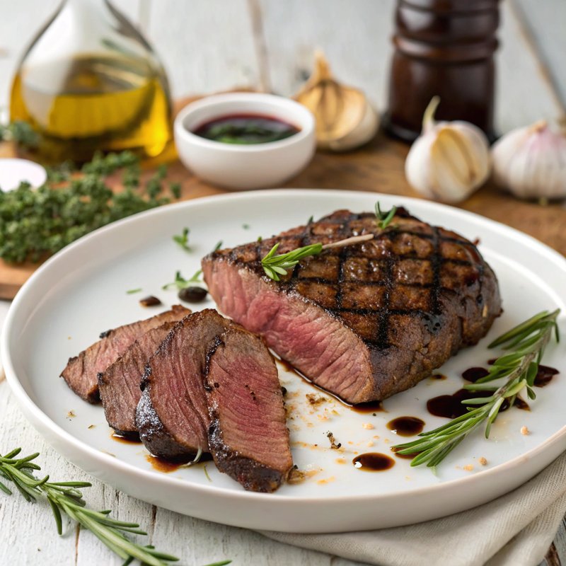 Grilled Ostrich Steak with Balsamic Marinade