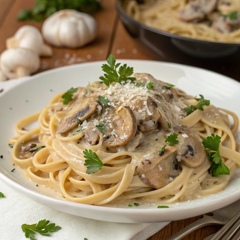 Creamy Mushroom Linguine