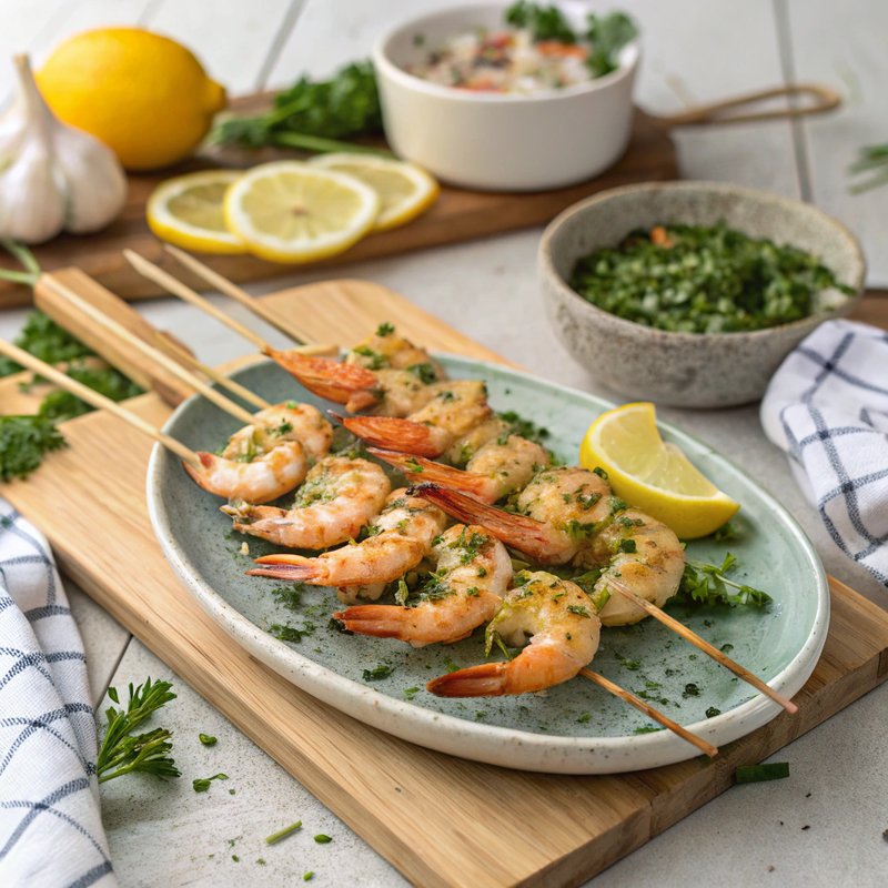 Lemon and Herb Prawn Skewers