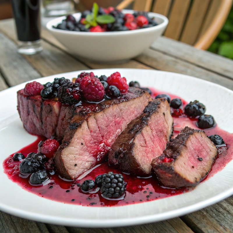 Grilled Venison with Berry Sauce