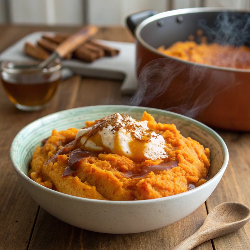 Maple Cinnamon Mashed Sweet Potatoes