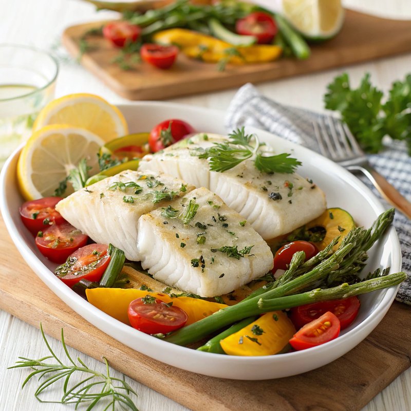Zesty Baked Cod with Seasonal Vegetables