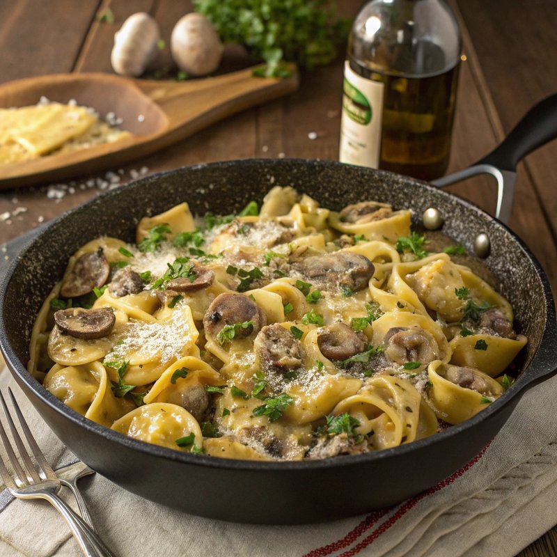 Mushroom and Cheese Tortellini