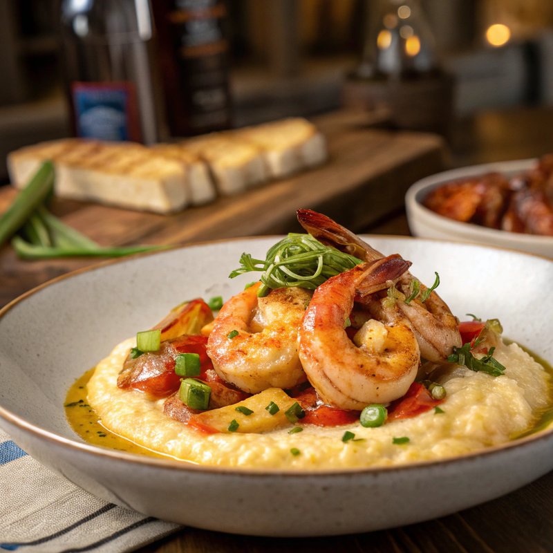 Cajun Prawn and Grits