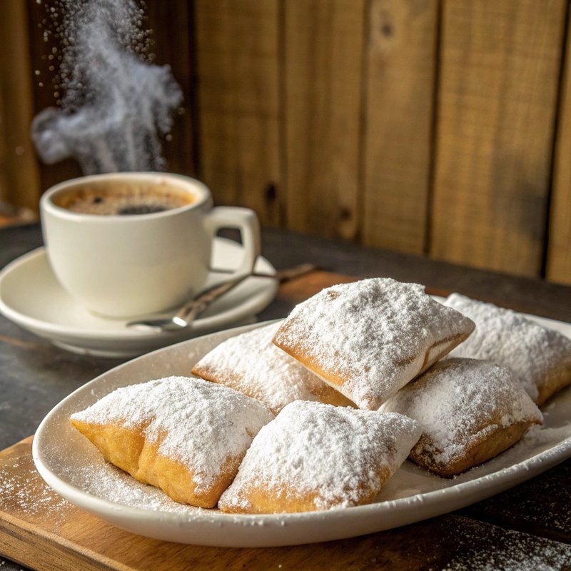 Classic New Orleans Beignets with Powdered Sugar