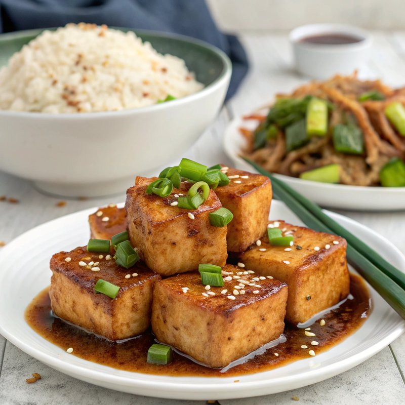Crispy Baked Tofu with Maple-Ginger Glaze