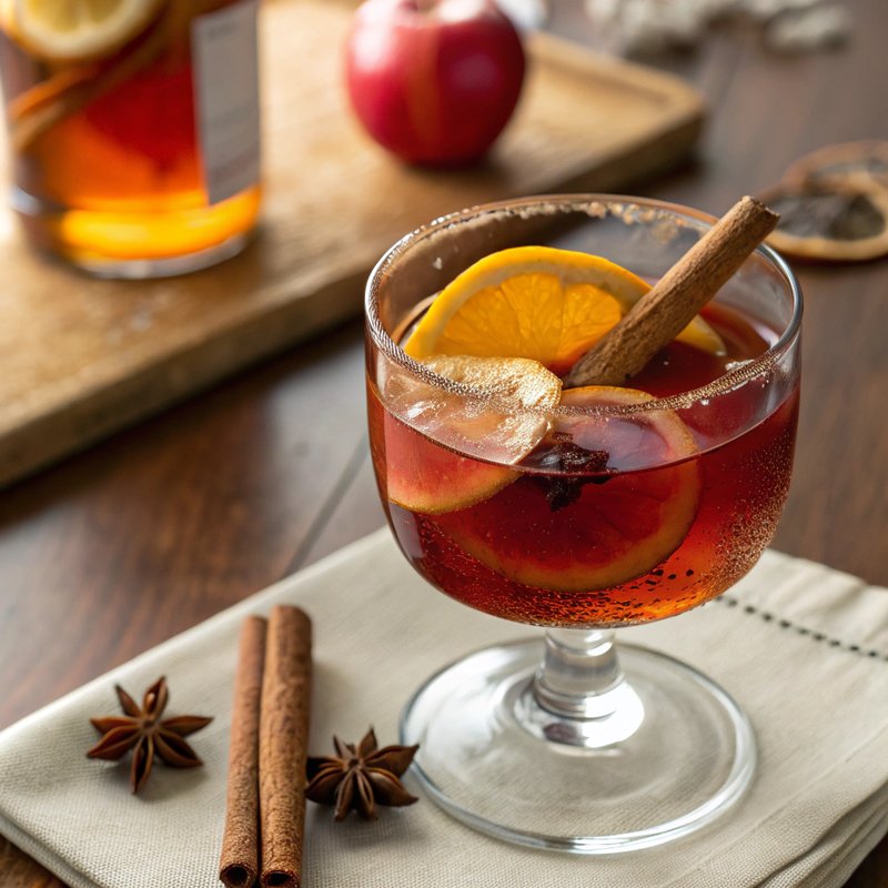 Spiced Whiskey and Apple Cider Cocktail