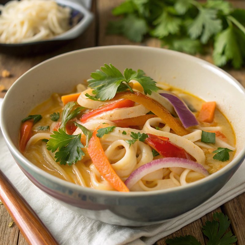 Udon Noodles with Creamy Coconut Curry Sauce