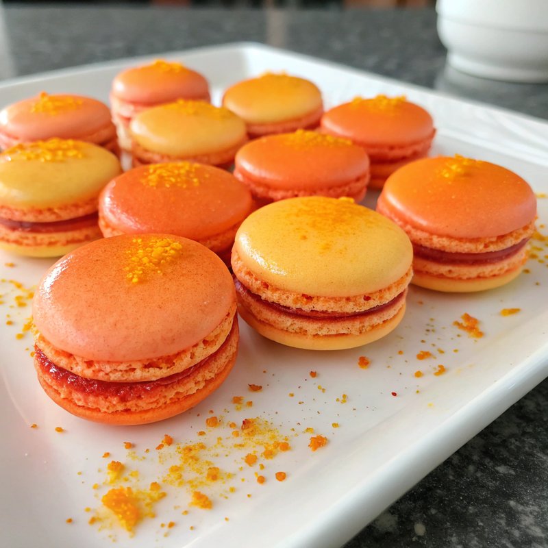 Tequila Sunrise Macarons