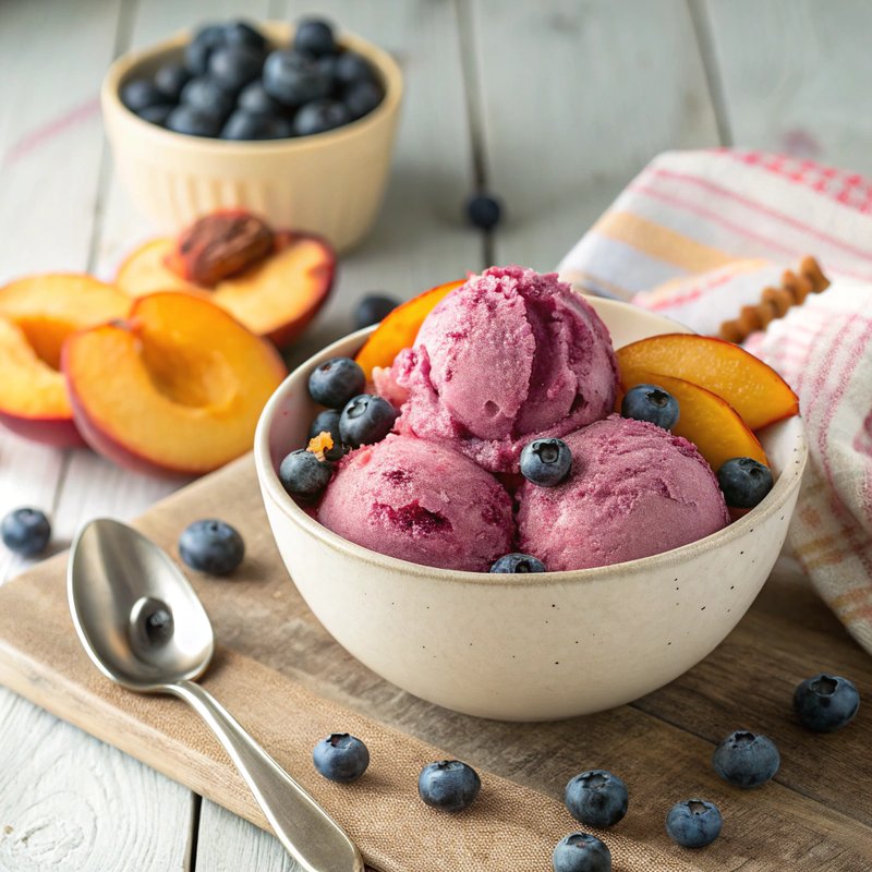 Peach and Blueberry Sorbet