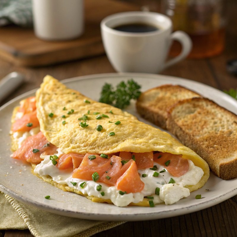 Smoked Salmon and Cream Cheese Omelette