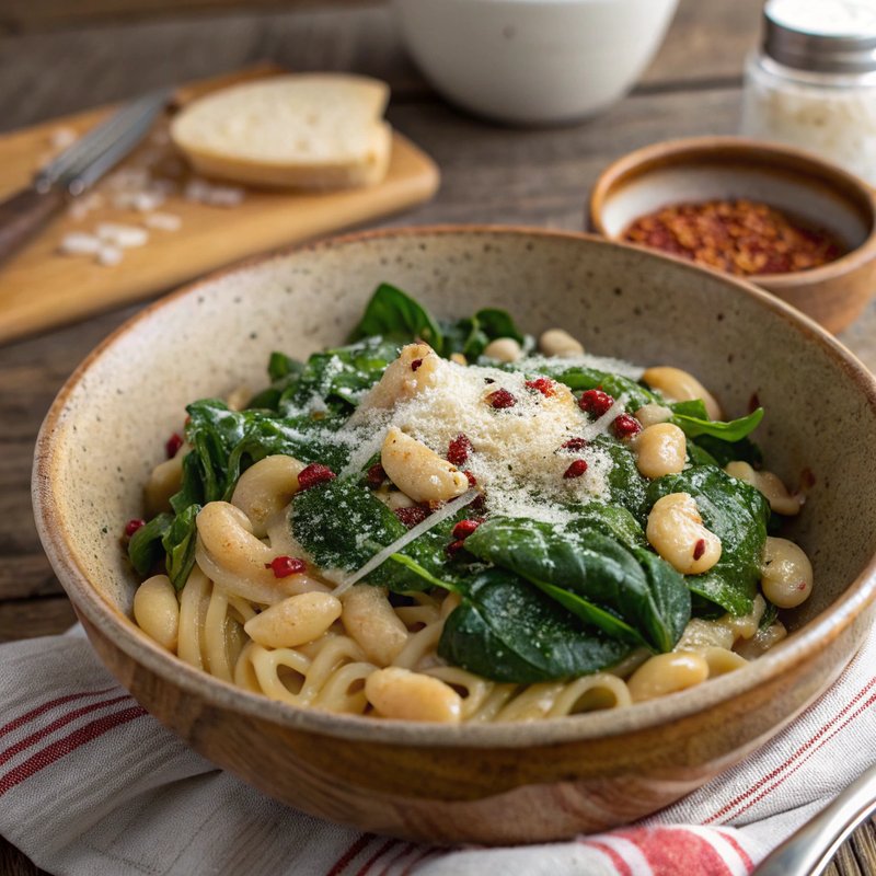 Spinach and White Bean Pasta