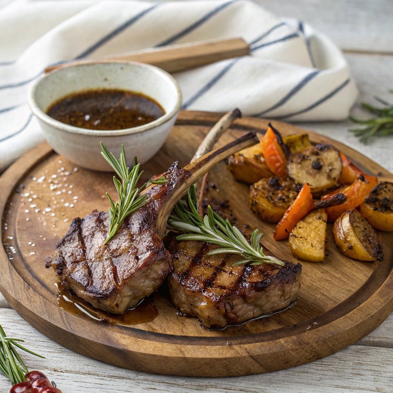 Grilled Venison Chops with Rosemary and Honey