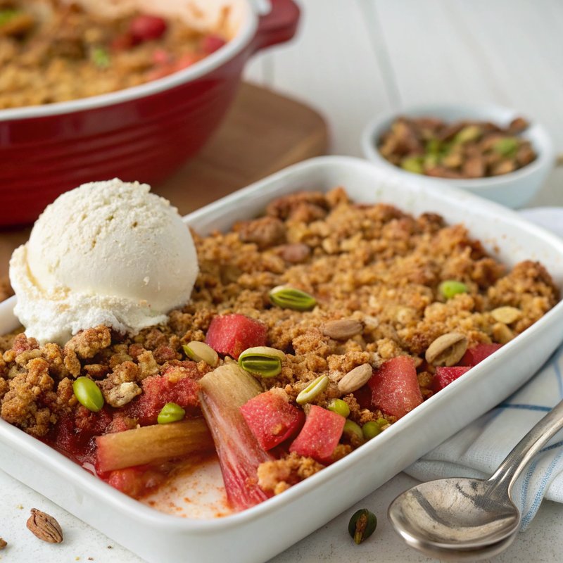 Rhubarb and Pistachio Crisp