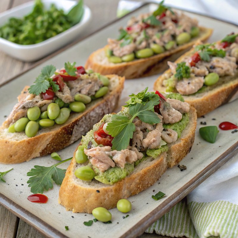 Fava Bean and Tuna Bruschetta
