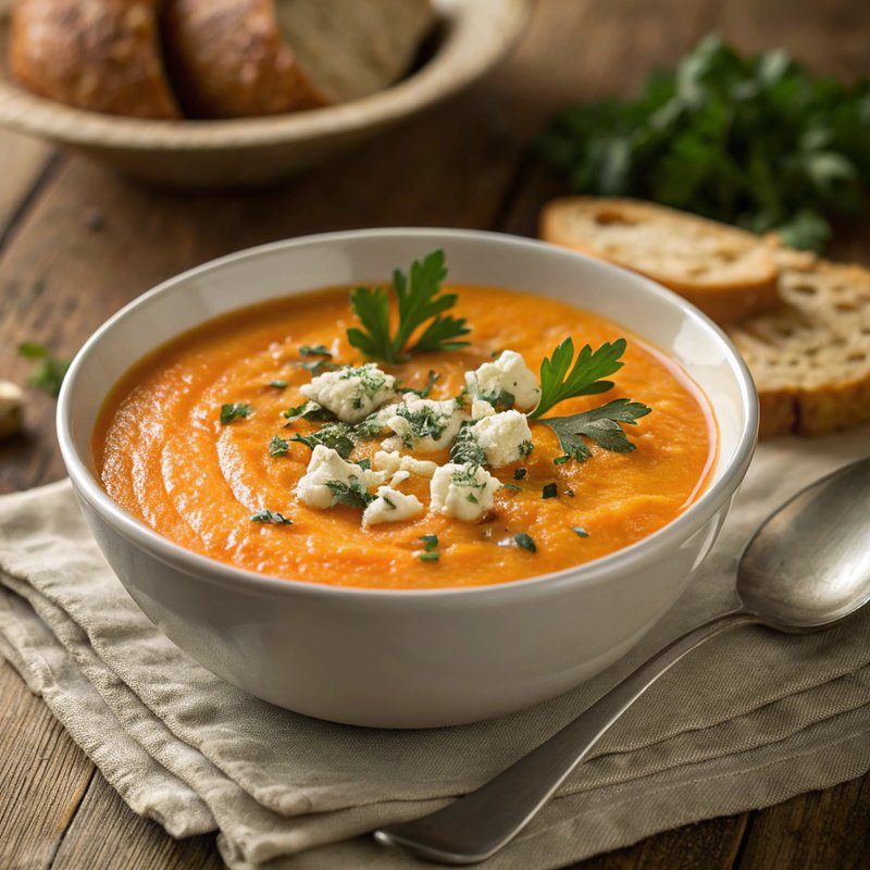 Creamy Carrot and Blue Cheese Soup