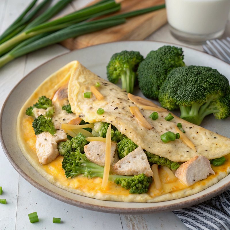Chicken and Broccoli Omelette