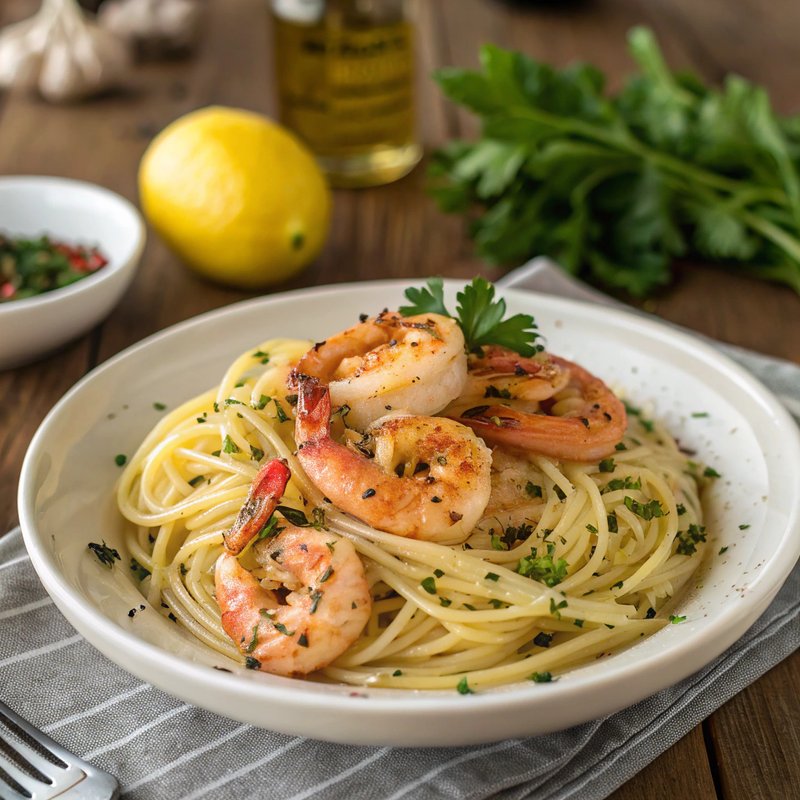 Garlic Butter Prawn Pasta