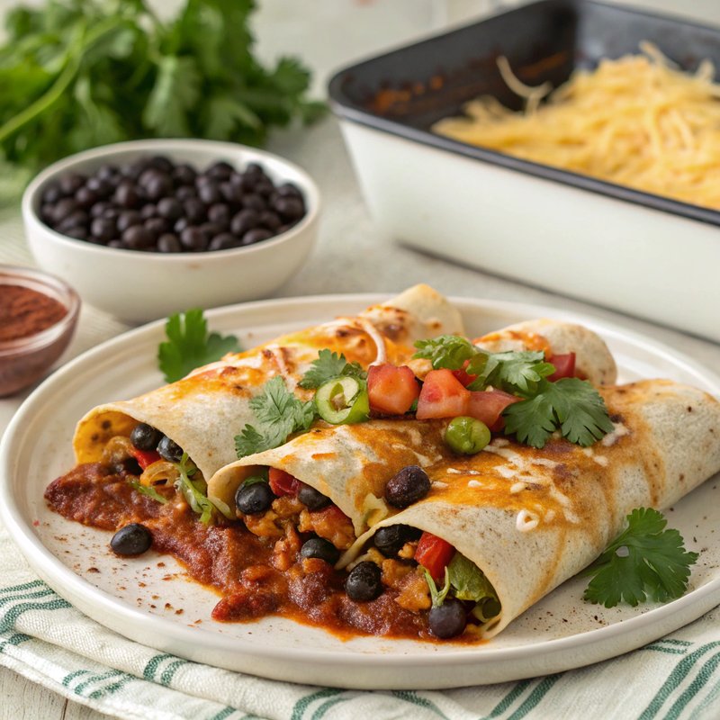 Veggie Black Bean Enchiladas