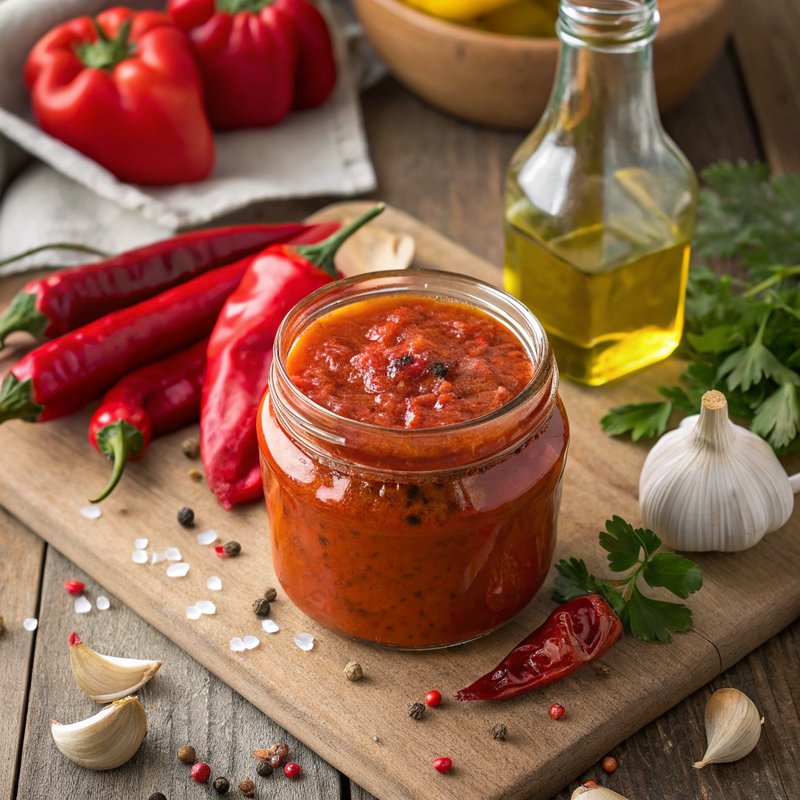 Spicy Roasted Red Pepper and Chili Sauce