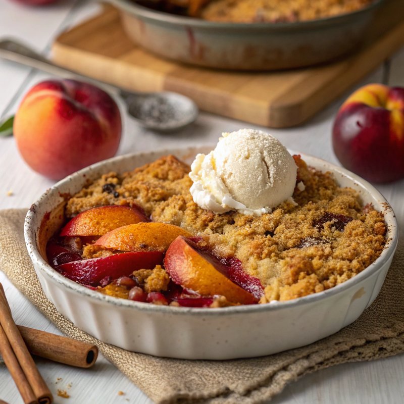 Nectarine and Plum Crumble