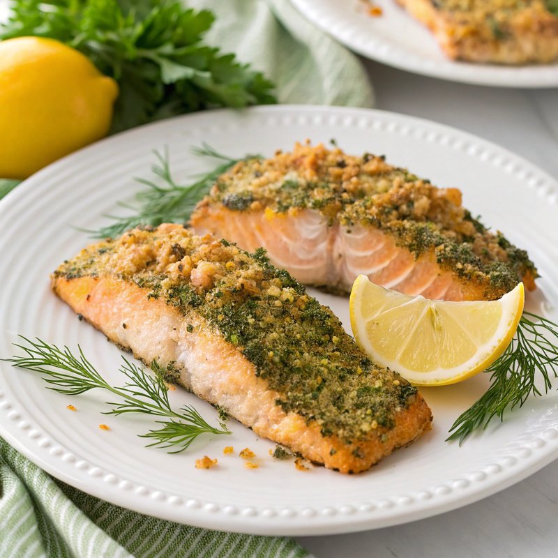 Herb-Crusted Steelhead with a Zesty Lemon Twist