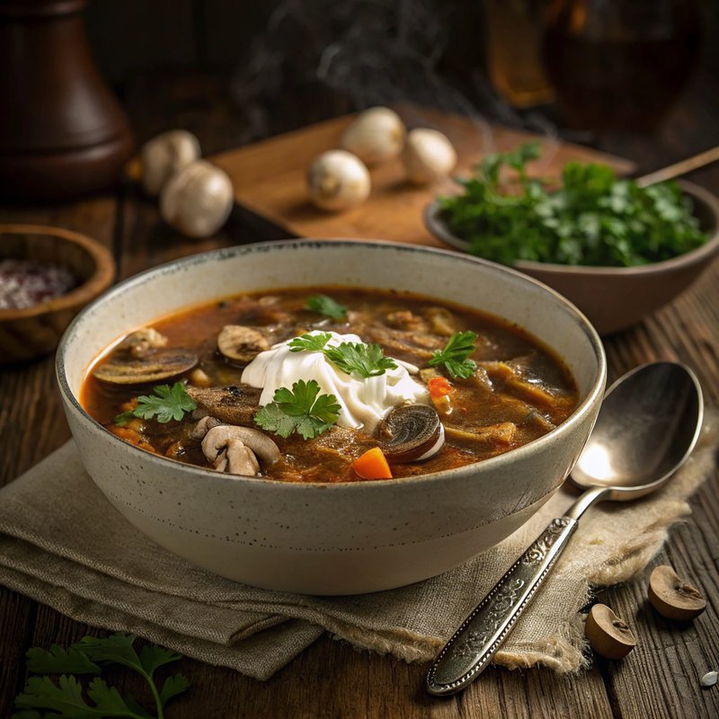 Hungarian Gombaleves (Mushroom Soup)