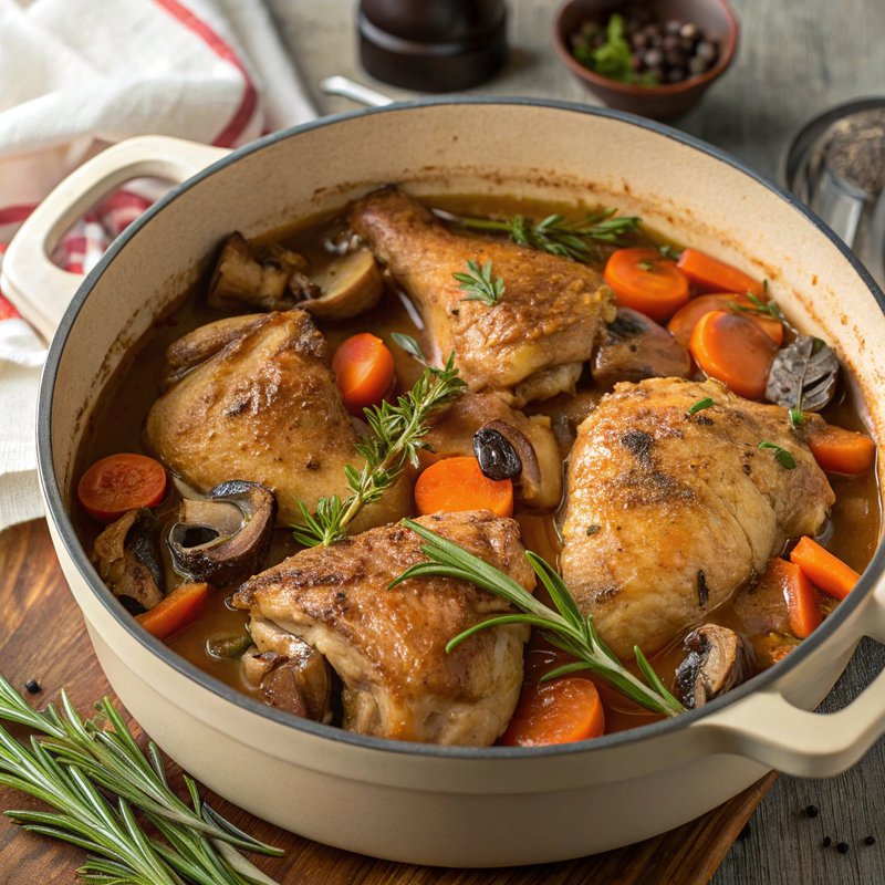 Hearty Stewed Chicken with Mushrooms