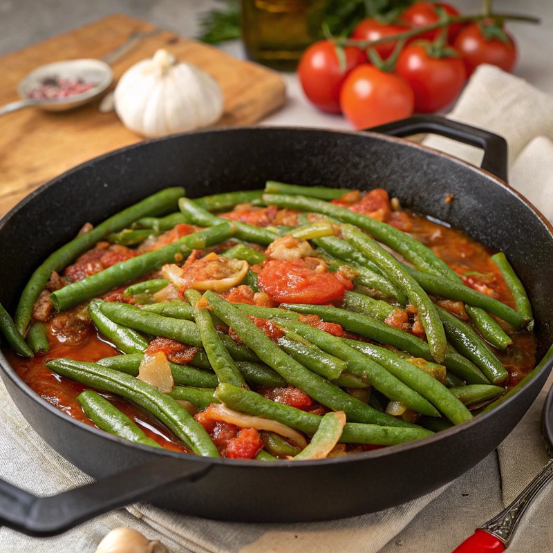 Mediterranean Green Beans in Tomato Sauce