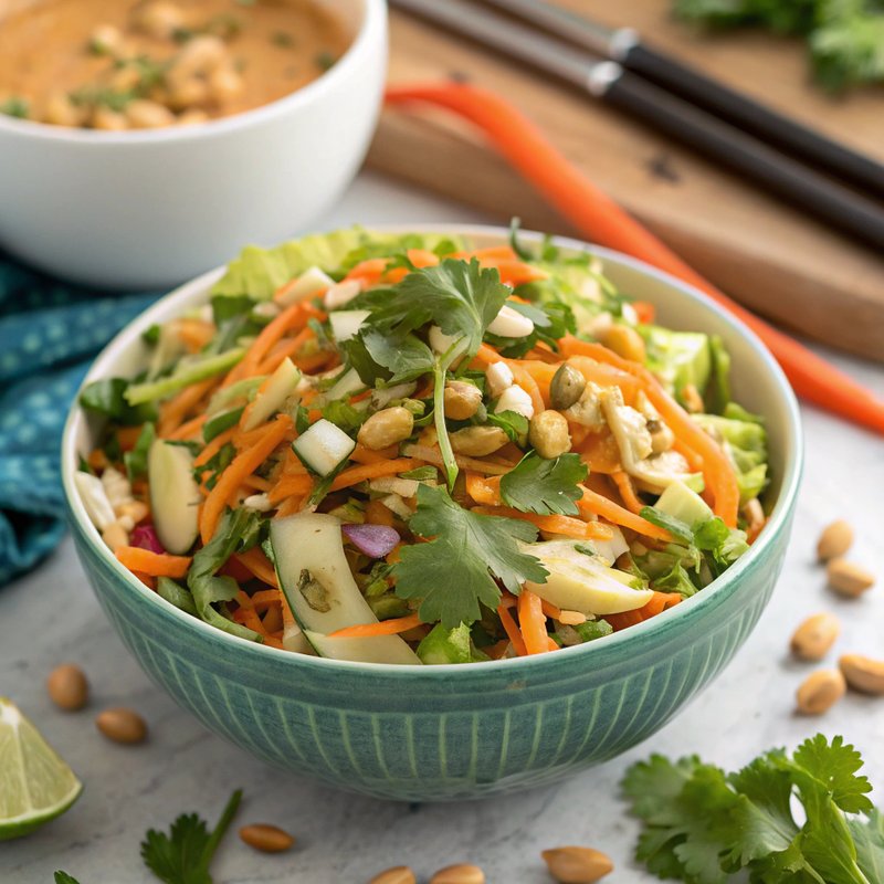 Bok Choy and Carrot Slaw with Peanut Dressing