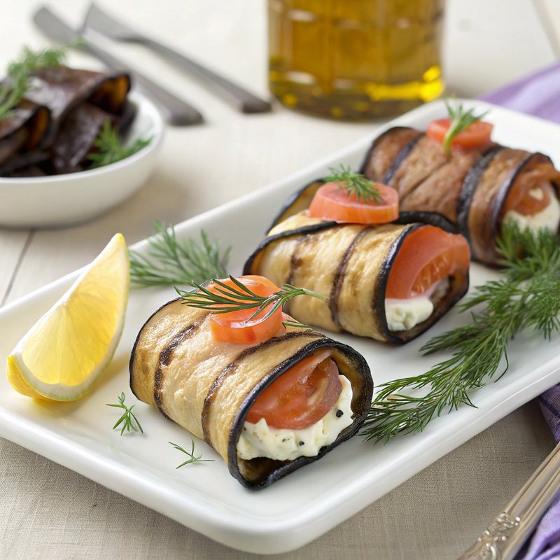 Eggplant and Smoked Salmon Rolls