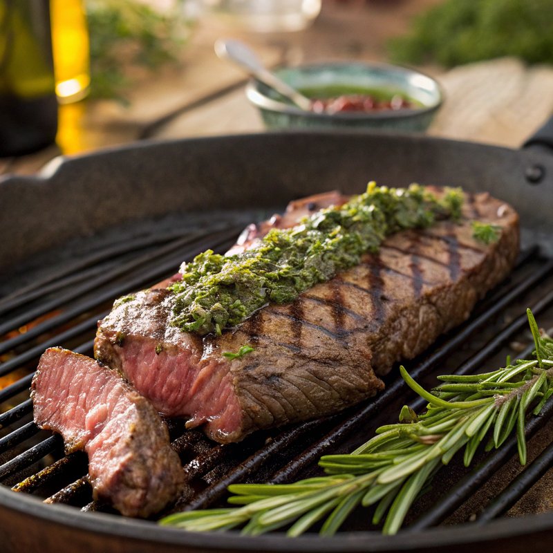 Grilled Hanger Steak with Herb Marinade
