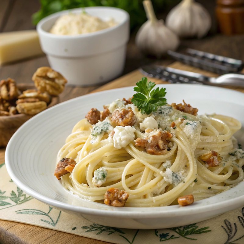 Linguine with Gorgonzola and Walnuts