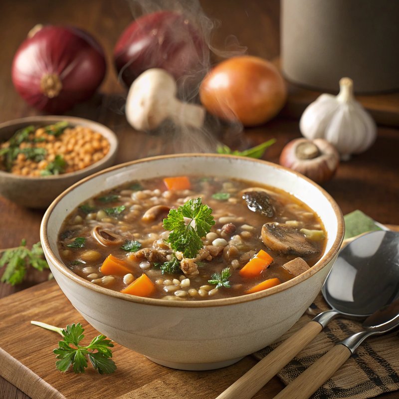 Hearty Mushroom and Barley Soup