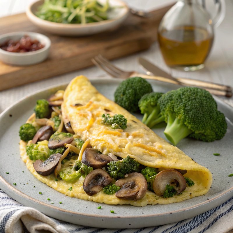 Broccoli and Mushroom Omelette