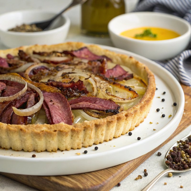 Savory Pastrami and Onion Tart