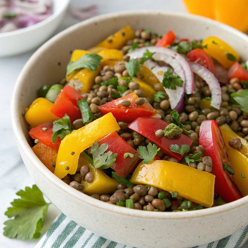 Vibrant Bell Pepper and Lentil Salad