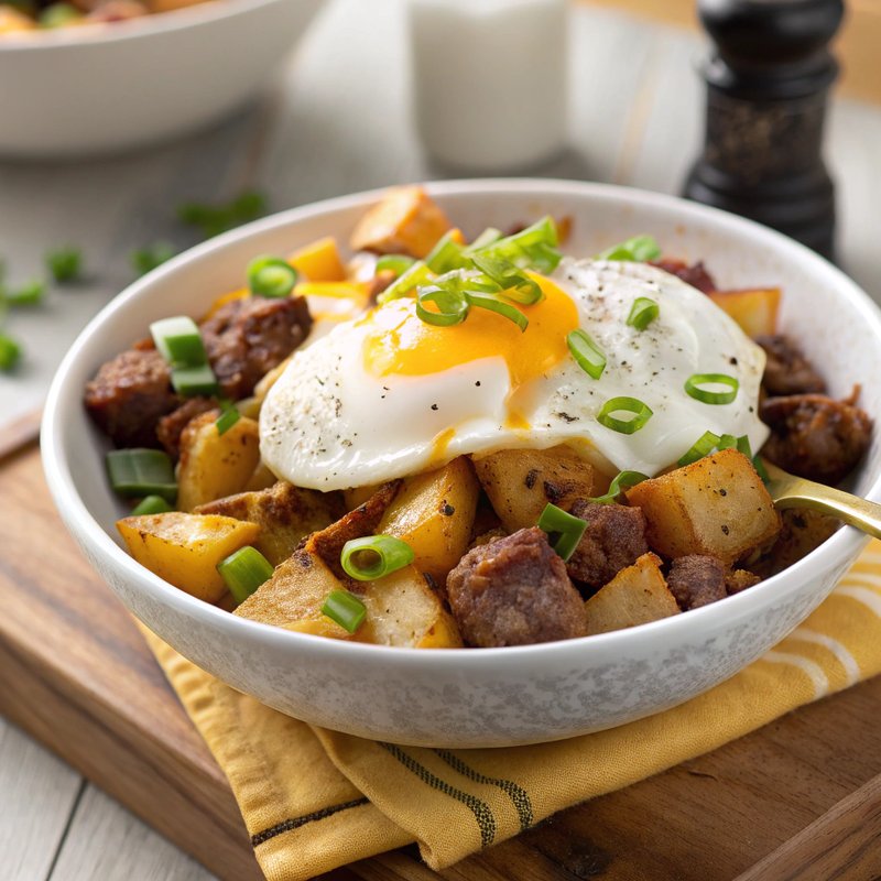 Loaded Potato and Sausage Breakfast Bowl